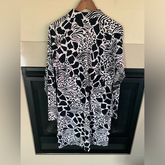 IBKUL Women’s BIANCA Long Sleeve Mock Neck Golf Dress sz L textured UPF 50 Black - Picture 4 of 12